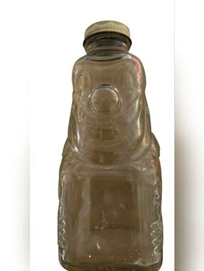 Grapette Clown Clear Glass Coin Bank Vintage 50's with Cap